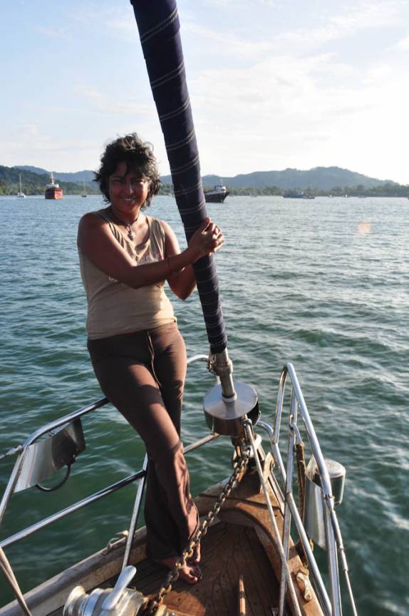 A Glória, a nossa grande cozinheira nesses 5 dias no barco de Cartagena à Portobelo, no Panamá